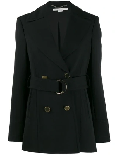 Stella Mccartney Double-breasted Belted Coat In Black