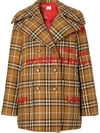 Burberry Horseferry Print Vintage Check Peacoat In Warm Walnut