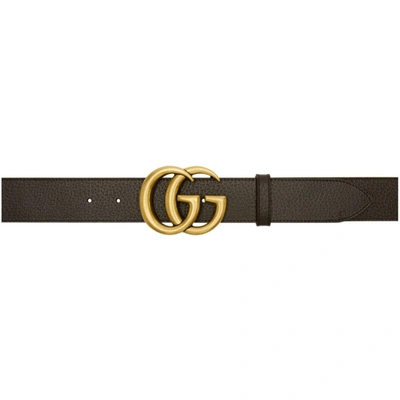 Gucci Men's Leather Belt With Double-g Buckle In Brown