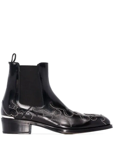 Alexander Mcqueen Flame Ankle Boots In Black