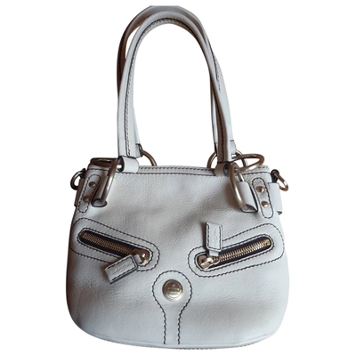 Pre-owned Lancel Leather Handbag In Ecru