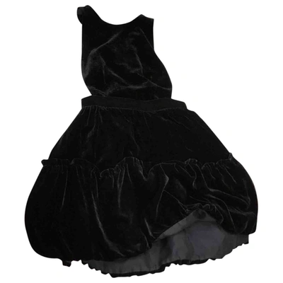 Pre-owned Ulyana Sergeenko Velvet Mini Dress In Black