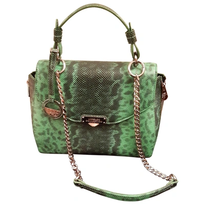 Pre-owned Versace Dv One Leather Crossbody Bag In Green