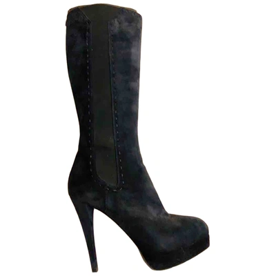 Pre-owned Saint Laurent Boots In Navy