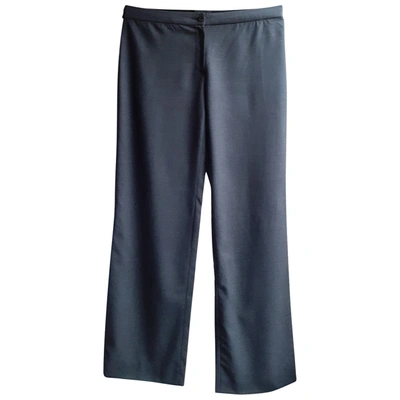 Pre-owned Armani Collezioni Wool Large Trousers In Anthracite