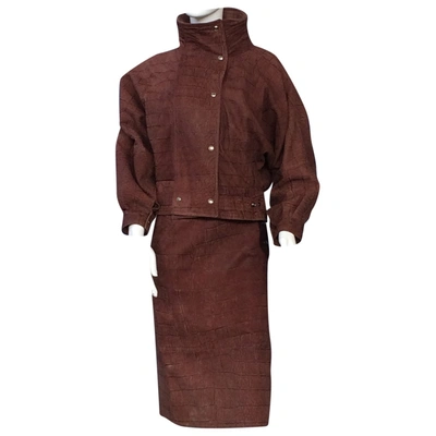 Pre-owned Bruno Magli Leather Mid-length Dress In Brown