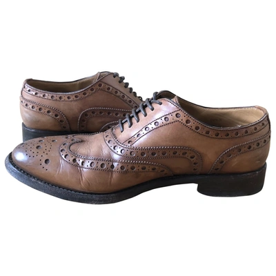 Pre-owned Bally Leather Lace Ups In Camel