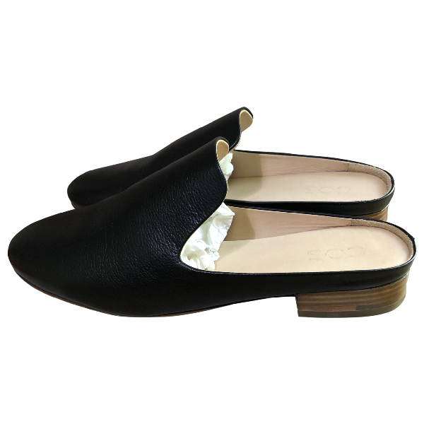 cos black leather sandals