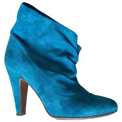 Pre-owned Moschino Cheap And Chic Ankle Boots In Turquoise