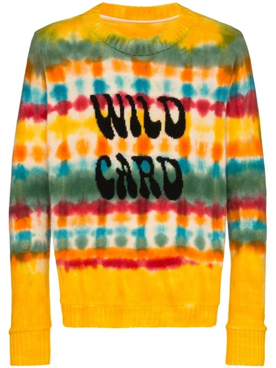 The Elder Statesman Wild Card Tie-dyed Cashmere Sweater In Yellow