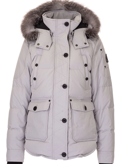 Moose Knuckles Anguille Down Jacket In Light Grey