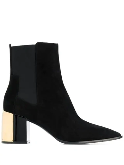 Casadei Pointed Ankle Boots In Black
