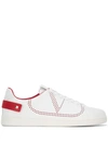 Valentino Garavani Backnet Sneakers In White/ Red