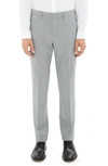 Theory Mayer New Tailor 2 Wool Trousers In Chrome Melange Gray