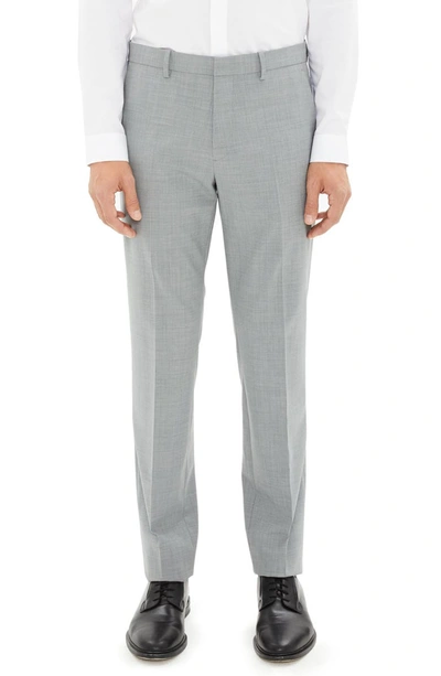 Theory Mayer New Tailor 2 Wool Trousers In Chrome Melange Gray