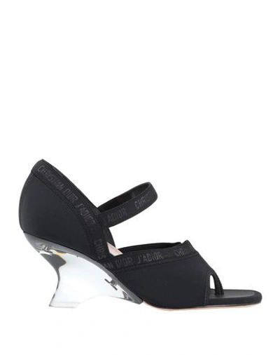 Dior Toe Strap Sandals In Black