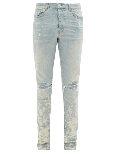 Amiri Thrasher Minus Skinny-fit Distressed Bleach-splattered Stretch-denim Jeans