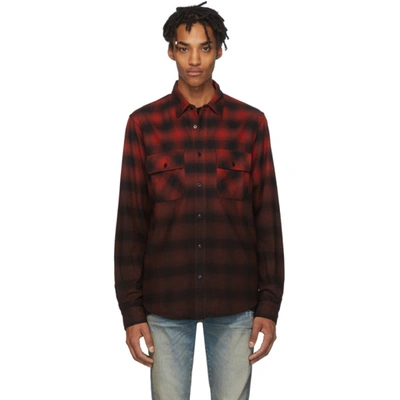 Amiri Dégradé Checked Cotton-flannel Shirt In Rdb