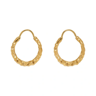 All Blues Textured Hoop Earrings In Gold