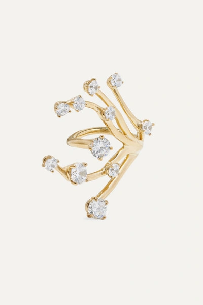Panconesi Constellation Fire Gold-plated Crystal Ring