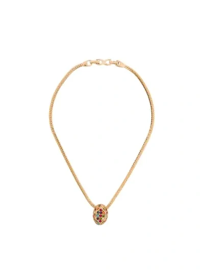 Pre-owned Susan Caplan Vintage D'orlan Oval Necklace In Gold