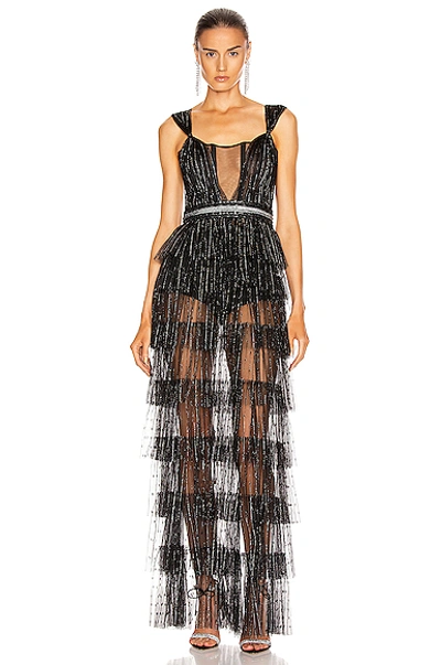 Aadnevik Layered Sparkle Gown In Black