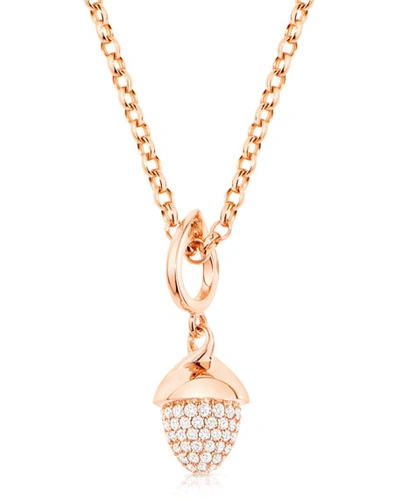 Tamara Comolli Mikado Flamenco 18k Rose Gold Diamond Pave Pendant