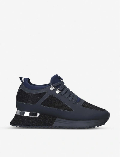 Mallet Diver Leather And Mesh Trainers In Navy