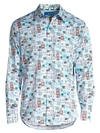 Robert Graham Stay Tuned Tv Print Classic Fit Button-down Shirt In Multi