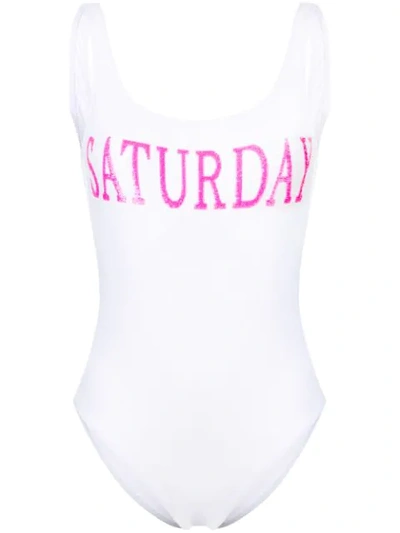 Alberta Ferretti White Saturday Swimsuit In White