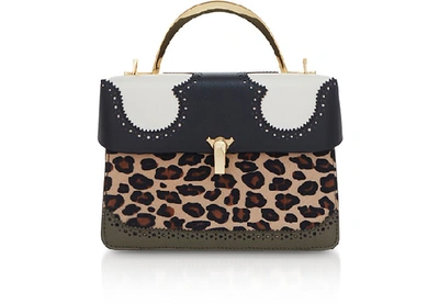 The Volon Leopard Print Data Alice 2 Bag In White