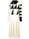 Akira Naka Fine Knit Patterned Dress In White