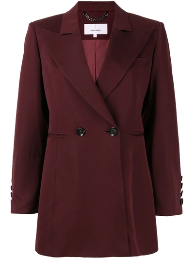 Akira Naka Double Breasted Flared Sleeve Blazer In Red