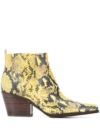 Sam Edelman Yellow Leather Ankle Boots