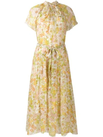 Zimmermann Super Eight Floral-print Silk-chiffon Dress In Multicoloured