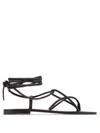 A.emery The Hazel Leather Wraparound Sandals In Black