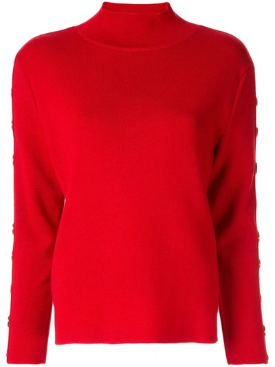 Akira Naka Button Embellished Jumper In Red