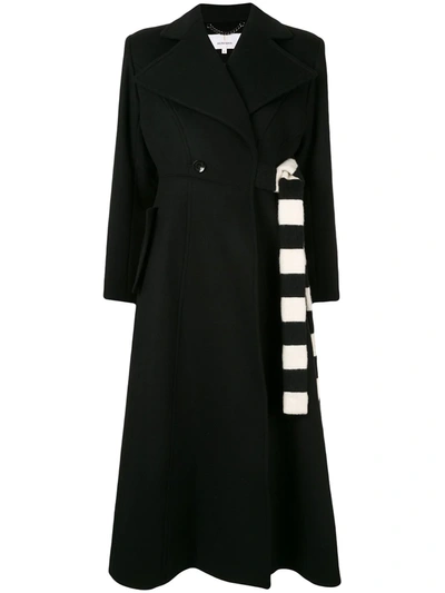 Akira Naka Wrap Front Coat In Black