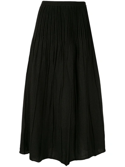 Akira Naka Crinkle Pleat Skirt In Black