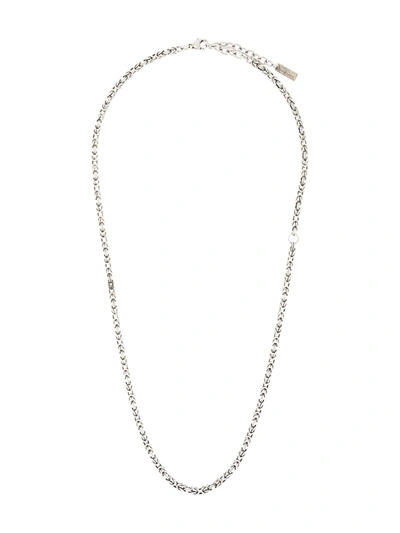 Saint Laurent Snake Effect Chain Necklace In Silver