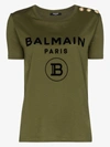 Balmain Logo Print T-shirt In Green