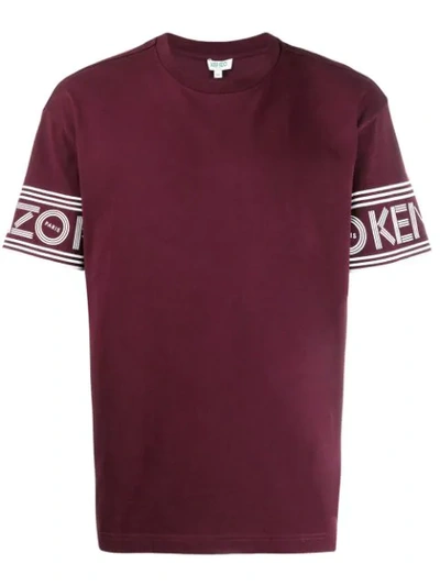 Kenzo Striped Logo T-shirt In Red