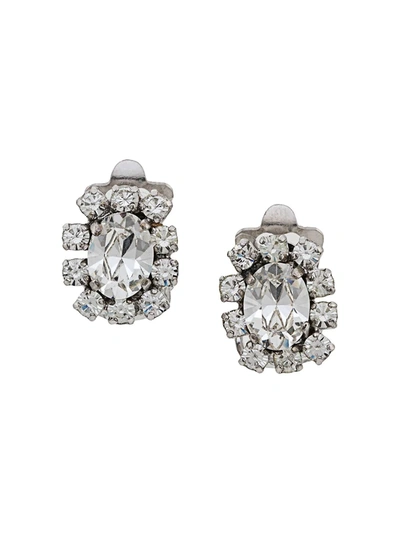 Pre-owned Dior Clip-on Earrings In Grey