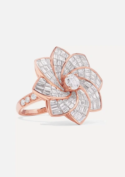 Anita Ko Starburst Flower 18-karat Rose Gold Diamond Ring