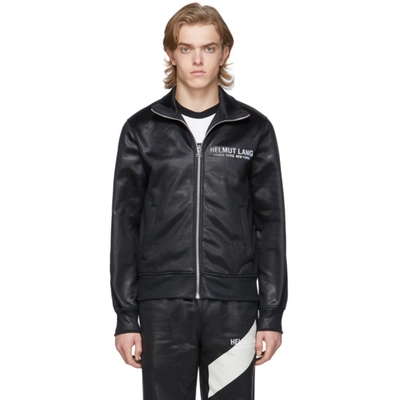 Helmut Lang Logo-embroidered Coated Jersey Track Jacket In Black