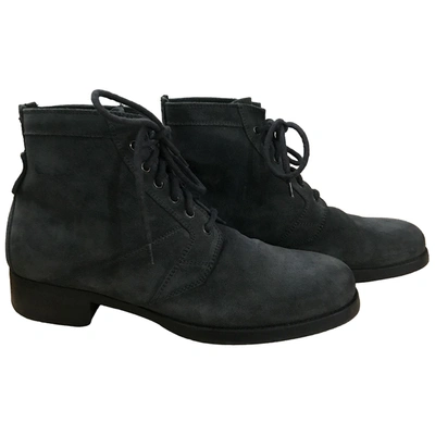 Pre-owned Dior Anthracite Suede Boots