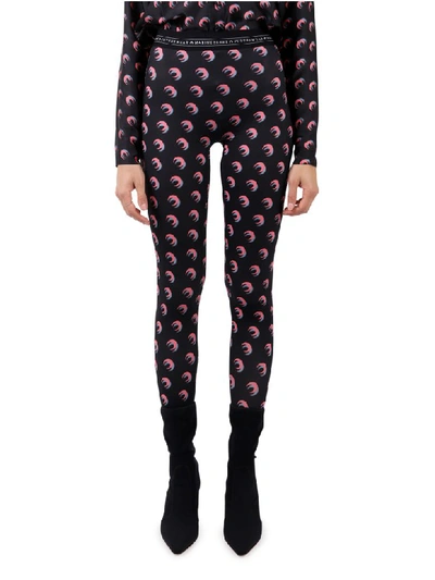 Marine Serre Moonshadow Iconic Leggings In Nero/rosa