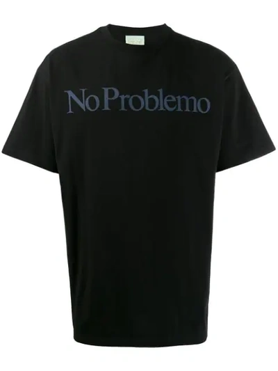 Aries No Problem Ss T T-shirt In Black Cotton
