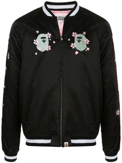 Bape Sakura Souvenir Jacket In Black