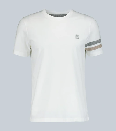 Brunello Cucinelli Stripe-detail Short Sleeve T-shirt In White